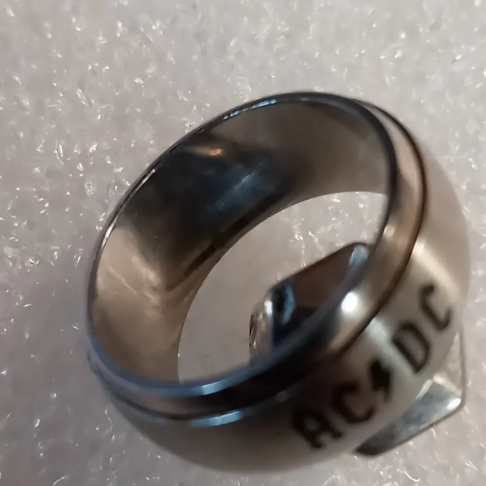 AC/DC Stainless Spinner Ring for Men Sz. 7 .
